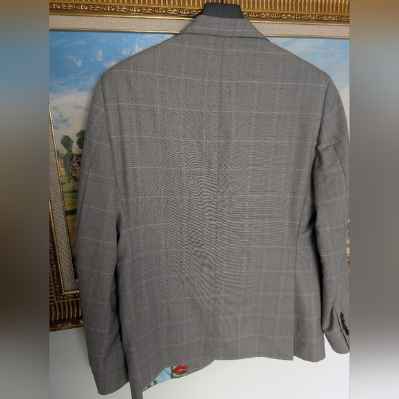 Holland & Sherry Gray Plaid Woman Art Blazer - Picture 6 of 9